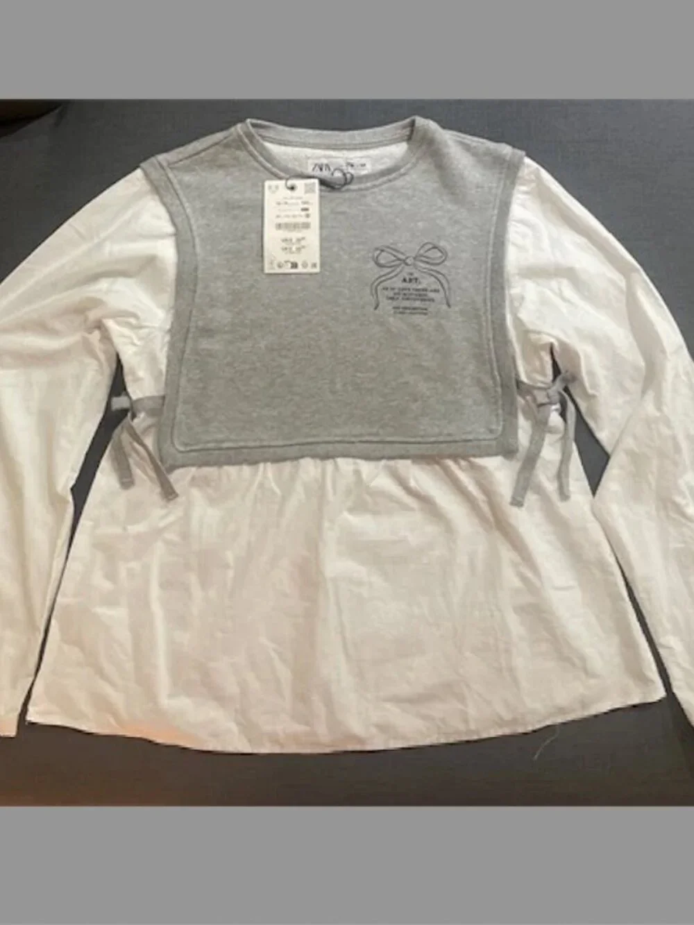 Zara Girls 2-in-1 Layered Top Blouse/Vest Size 13-14 Years NWT